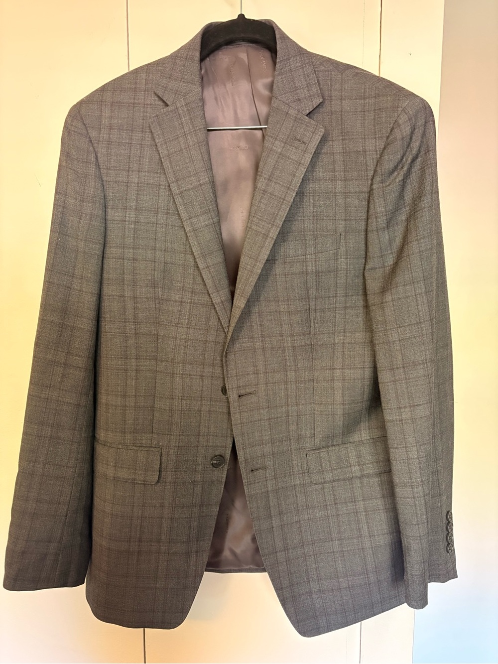 Calvin Klein Gray Plaid Men's Suit Jacket